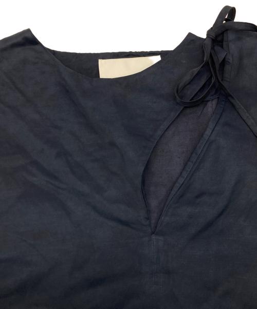 JIL SANDER（ジルサンダー）JIL SANDER (ジルサンダー) 五分袖チュニックブラウス ネイビー サイズ:SIZE32の古着・服飾アイテム