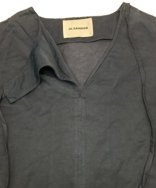 JIL SANDER（ジルサンダー）JIL SANDER (ジルサンダー) 五分袖チュニックブラウス ネイビー サイズ:SIZE32の古着・服飾アイテム