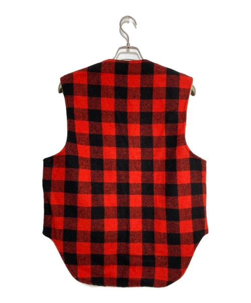 MELTON（メルトン）MELTON (メルトン) バッファローチェックウールベスト レッド サイズ:Lの古着・服飾アイテム