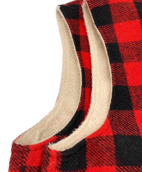 MELTON（メルトン）MELTON (メルトン) バッファローチェックウールベスト レッド サイズ:Lの古着・服飾アイテム
