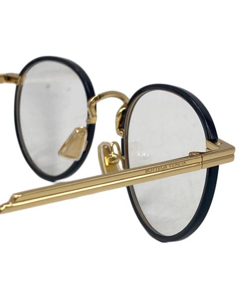 BOTTEGA VENETA（ボッテガベネタ）BOTTEGA VENETA (ボッテガベネタ) 伊達眼鏡 ブラック×ゴールド サイズ:48-21-140の古着・服飾アイテム