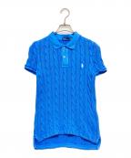 POLO RALPH LAURENポロ・ラルフローレン）の古着「ケーブルニットポロシャツ」｜ブルー