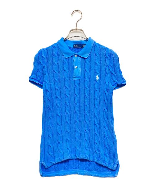 POLO RALPH LAUREN（ポロ・ラルフローレン）POLO RALPH LAUREN (ポロ・ラルフローレン) ケーブルニットポロシャツ ブルー サイズ:SIZE Sの古着・服飾アイテム
