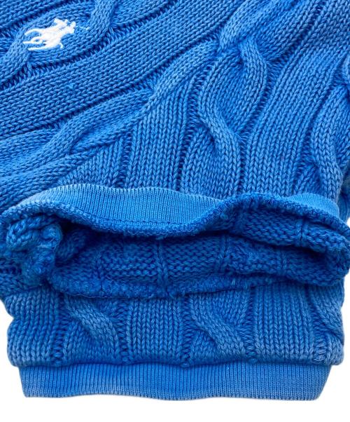 POLO RALPH LAUREN（ポロ・ラルフローレン）POLO RALPH LAUREN (ポロ・ラルフローレン) ケーブルニットポロシャツ ブルー サイズ:SIZE Sの古着・服飾アイテム