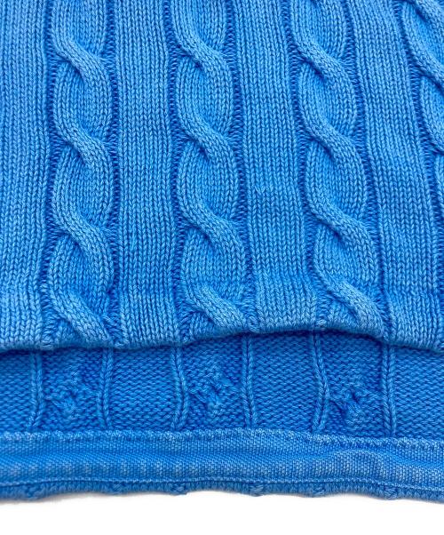POLO RALPH LAUREN（ポロ・ラルフローレン）POLO RALPH LAUREN (ポロ・ラルフローレン) ケーブルニットポロシャツ ブルー サイズ:SIZE Sの古着・服飾アイテム