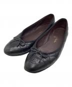 CHANELシャネル）の古着「ココマーク フラットパンプス」｜ブラック