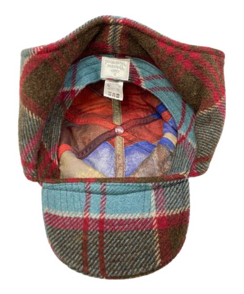 Vivienne Westwood（ヴィヴィアンウエストウッド）Vivienne Westwood (ヴィヴィアンウエストウッド) フライトハット ブルー×レッドの古着・服飾アイテム