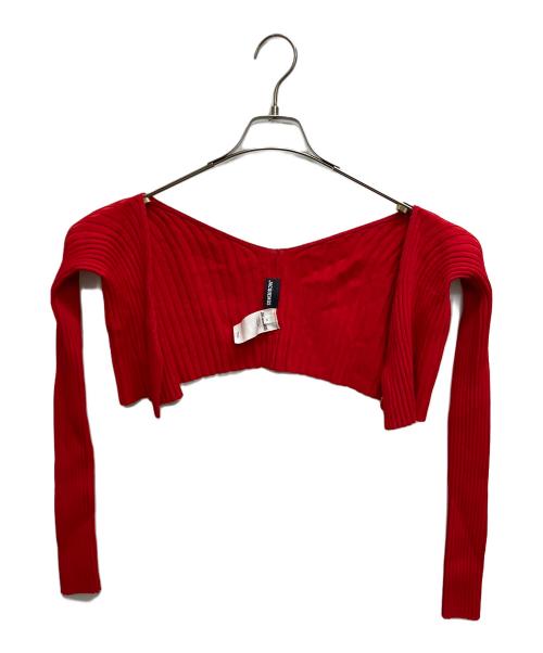 jacquemus（ジャックムス）jacquemus (ジャックムス) クロップドカーディガントップ レッド サイズ:SIZE 36の古着・服飾アイテム