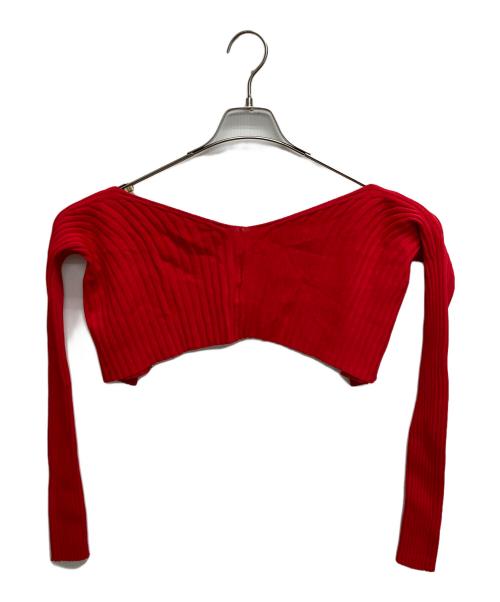 jacquemus（ジャックムス）jacquemus (ジャックムス) クロップドカーディガントップ レッド サイズ:SIZE 36の古着・服飾アイテム