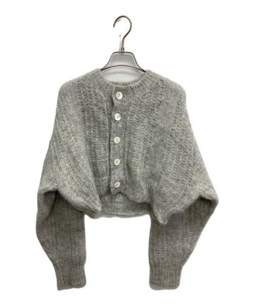 NKNIT（ンニット）NKNIT (エヌニット) alpaca mix striped KNIT cardigan グレー サイズ:1の古着・服飾アイテム