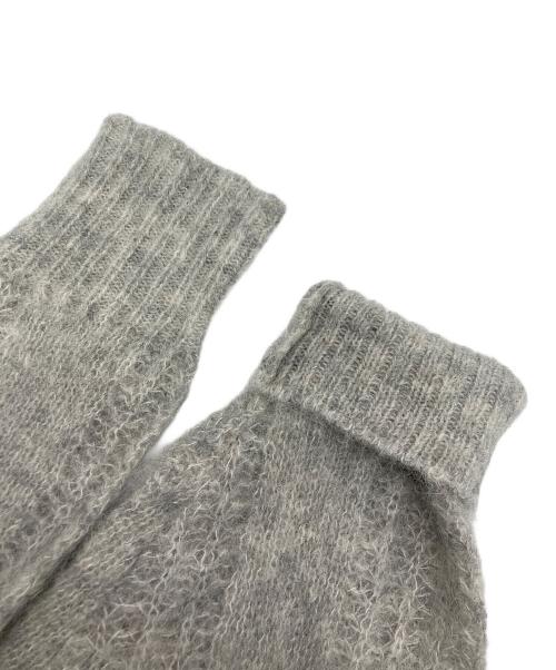 NKNIT（ンニット）NKNIT (エヌニット) alpaca mix striped KNIT cardigan グレー サイズ:1の古着・服飾アイテム