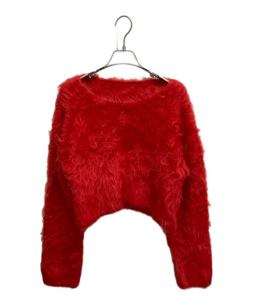 anuans（アニュアンス）anuans (アニュアンス) スーリーアルパカショートニットプルオーバー レッド サイズ:SIZE FREEの古着・服飾アイテム