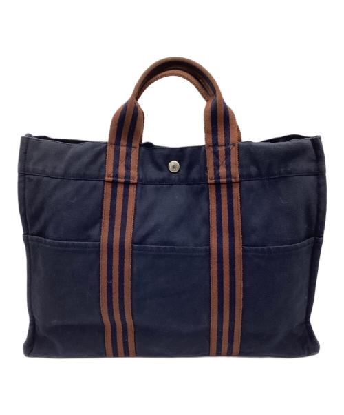 HERMES（エルメス）HERMES (エルメス) MMトートバッグ ネイビーの古着・服飾アイテム