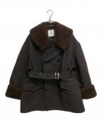 CLANEクラネ）の古着「BOA COLLAR MILITARY COAT」｜ブラウン