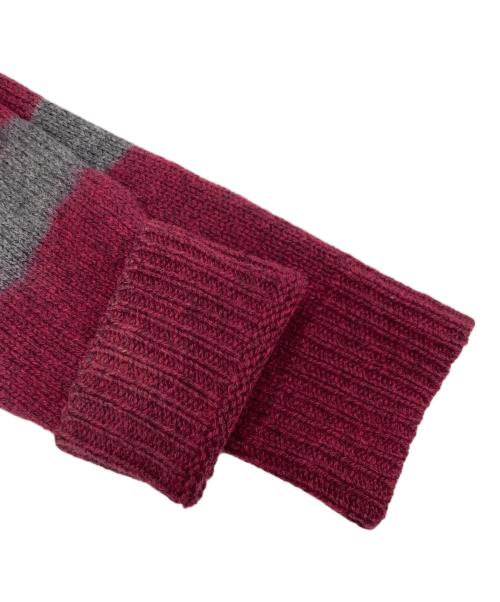 DRIES VAN NOTEN（ドリスヴァンノッテン）DRIES VAN NOTEN (ドリスヴァンノッテン) グラデーションウールニット グレー×レッド サイズ:SIZE　Mの古着・服飾アイテム