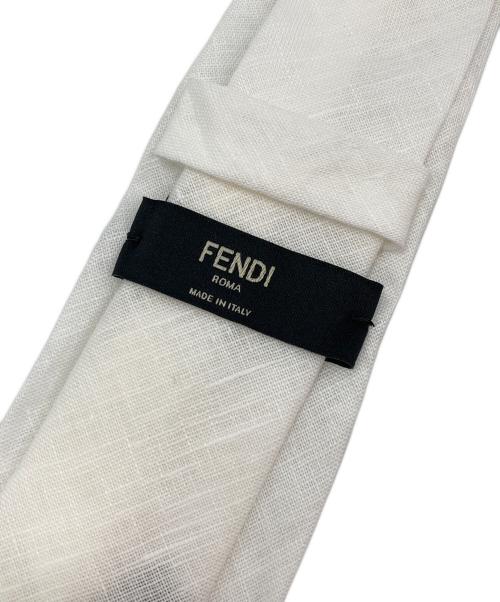 FENDI（フェンディ）FENDI (フェンディ) ロゴネクタイ ホワイト サイズ:FREEの古着・服飾アイテム