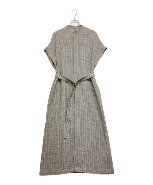 AURALEE（オーラリー）AURALEE (オーラリー) HARD TWIST WOOL DOUBLE FACE CHECK SLEEVELESS ONEPIECE グレー サイズ:SIZE 1の古着・服飾アイテム