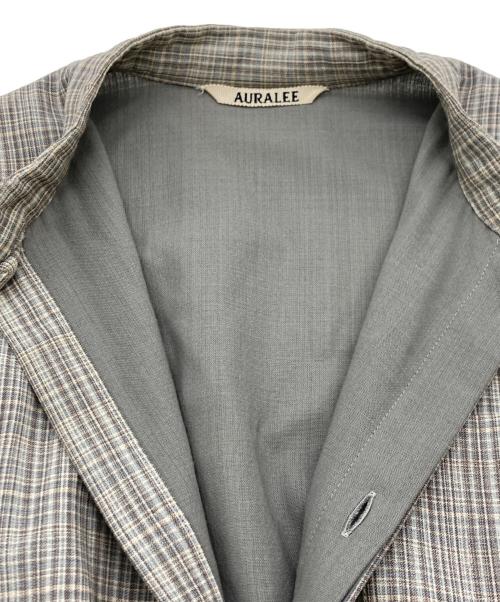 AURALEE（オーラリー）AURALEE (オーラリー) HARD TWIST WOOL DOUBLE FACE CHECK SLEEVELESS ONEPIECE グレー サイズ:SIZE 1の古着・服飾アイテム
