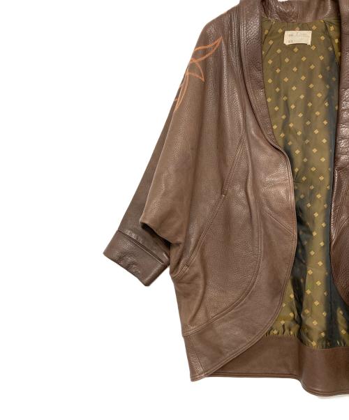 77circa（ナナナナサーカ）77circa (ナナナナサーカ) 再構築ウエスタン柄レザージャケット ブラウン サイズ:記載なしの古着・服飾アイテム