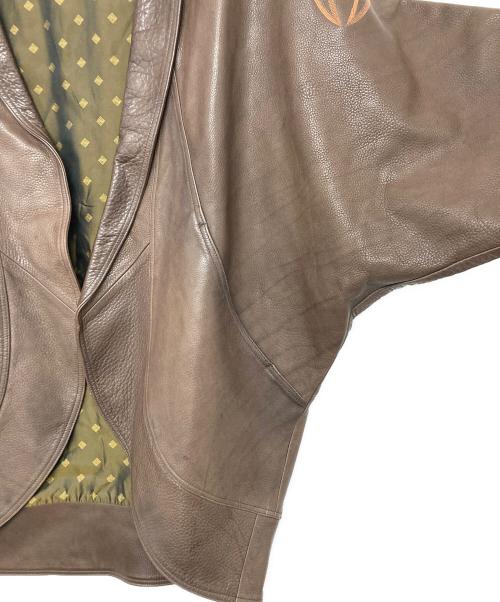 77circa（ナナナナサーカ）77circa (ナナナナサーカ) 再構築ウエスタン柄レザージャケット ブラウン サイズ:記載なしの古着・服飾アイテム