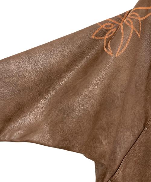 77circa（ナナナナサーカ）77circa (ナナナナサーカ) 再構築ウエスタン柄レザージャケット ブラウン サイズ:記載なしの古着・服飾アイテム