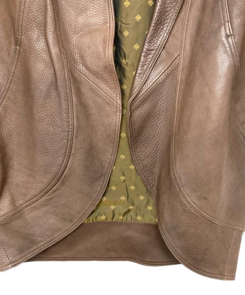 77circa（ナナナナサーカ）77circa (ナナナナサーカ) 再構築ウエスタン柄レザージャケット ブラウン サイズ:記載なしの古着・服飾アイテム