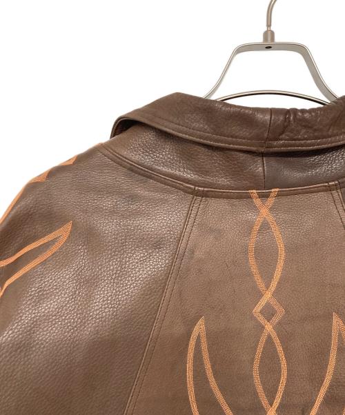 77circa（ナナナナサーカ）77circa (ナナナナサーカ) 再構築ウエスタン柄レザージャケット ブラウン サイズ:記載なしの古着・服飾アイテム