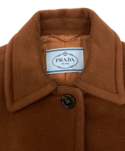 PRADA（プラダ）PRADA (プラダ) ウールステンカラーコート ブラウン サイズ:SIZE 36の古着・服飾アイテム