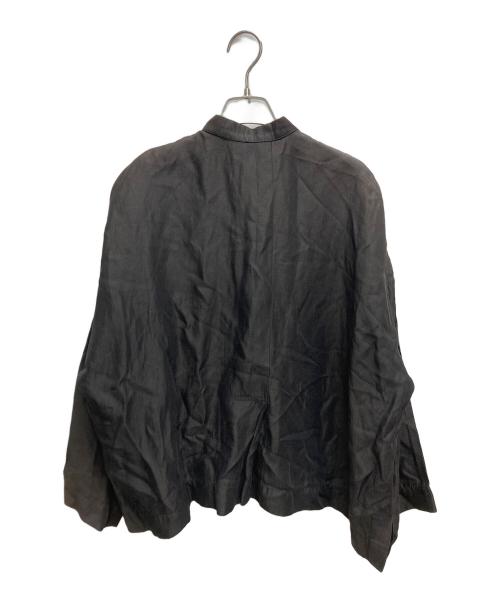 shirin guild（シリン ギルド）shirin guild (シリン ギルド) スタンドカラーリネン混ジャケット ブラック サイズ:SIZE Sの古着・服飾アイテム