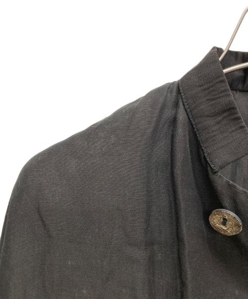 shirin guild（シリン ギルド）shirin guild (シリン ギルド) スタンドカラーリネン混ジャケット ブラック サイズ:SIZE Sの古着・服飾アイテム