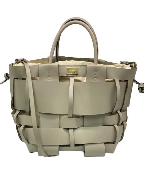 ZANCHETTI（ザンケッティー）ZANCHETTI (ザンケッティー) WOVEN MIDI SHOPPER ベージュの古着・服飾アイテム