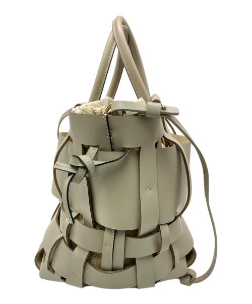 ZANCHETTI（ザンケッティー）ZANCHETTI (ザンケッティー) WOVEN MIDI SHOPPER ベージュの古着・服飾アイテム