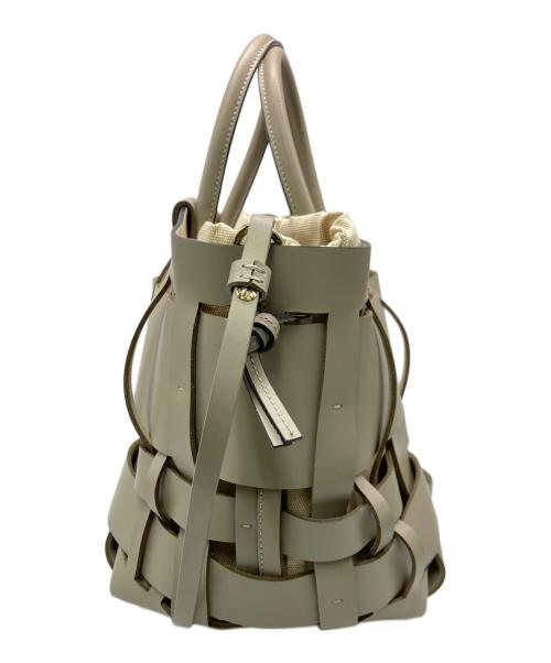 ZANCHETTI（ザンケッティー）ZANCHETTI (ザンケッティー) WOVEN MIDI SHOPPER ベージュの古着・服飾アイテム