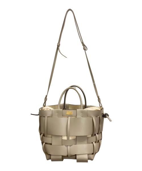 ZANCHETTI（ザンケッティー）ZANCHETTI (ザンケッティー) WOVEN MIDI SHOPPER ベージュの古着・服飾アイテム