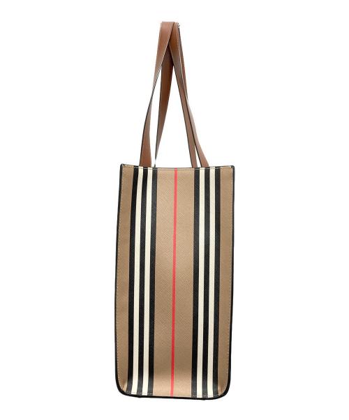 BURBERRY LONDON（バーバリーロンドン）BURBERRY LONDON (バーバリーロンドン) ストライプトートバッグ ブラウンの古着・服飾アイテム