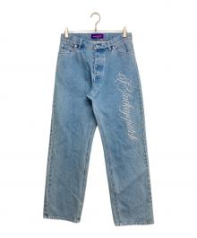 BlackEyePatch（ブラックアイパッチ）の古着「CHAIN STITCHED SCRIPT LOGO BAGGY JEANS（LIGHT BLUE）」｜インディゴ