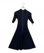 ted bakerテッドベーカー）の古着「リブ編みフレアニットワンピース」｜ネイビー