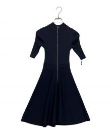 ted baker（テッドベーカー）の古着「リブ編みフレアニットワンピース」｜ネイビー