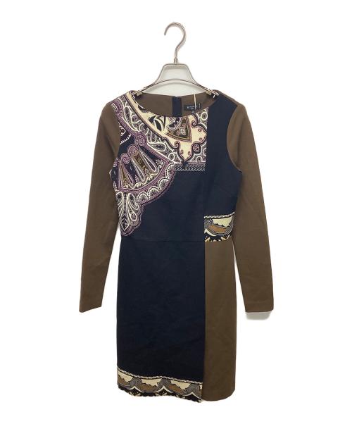 ETRO（エトロ）ETRO (エトロ) ウールワンピース ブラウン サイズ:SIZE40 未使用品の古着・服飾アイテム