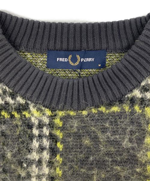 FRED PERRY（フレッドペリー）FRED PERRY (フレッドペリー) Brushed Tartan Jumper/ニット グリーン サイズ:SIZE　M 未使用品の古着・服飾アイテム