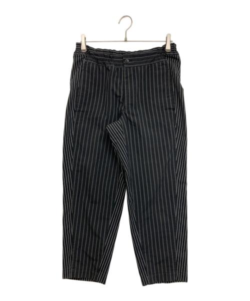 BLACK COMME des GARCONS（ブラックコムデギャルソン）BLACK COMME des GARCONS (ブラックコムデギャルソン) ドッキングデザインストライプパンツ ブラック サイズ:SIZE Mの古着・服飾アイテム