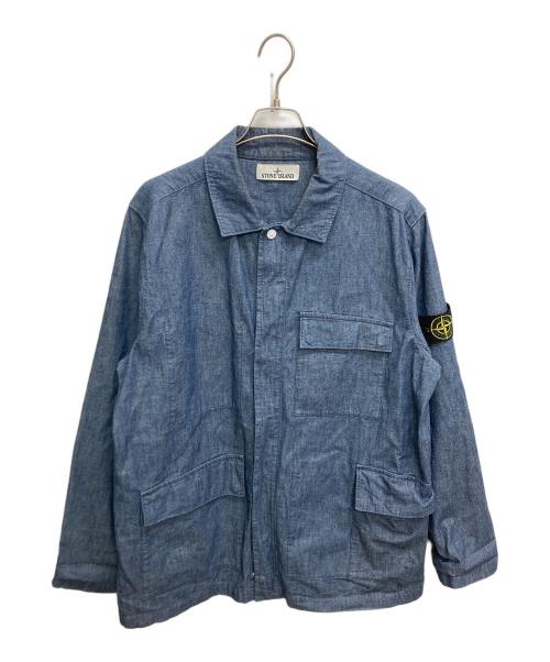 STONE ISLAND（ストーンアイランド）STONE ISLAND (ストーンアイランド) CHAMBRAY CANVAS デニムジャケット インディゴ サイズ:SIZE XLの古着・服飾アイテム