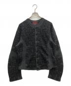 NEMETHネメス）の古着「ジャガードニットカーディガン」｜グレー