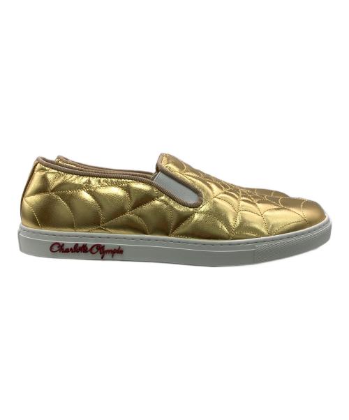 charlotte olympia（シャーロットオリンピア）charlotte olympia (シャーロットオリンピア) メタリックキルティングスリッポン ゴールド サイズ:SIZE37の古着・服飾アイテム
