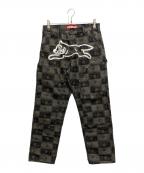 ICE CREAMアイスクリーム）の古着「CHARGE DOUBLE KNEE PANTS」｜ブラック×グレー