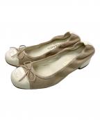 CHANELシャネル）の古着「ココマークキャンバスバレエシューズ」｜ベージュ