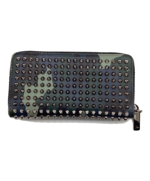 Christian Louboutin（クリスチャン・ルブタン）Christian Louboutin (クリスチャン・ルブタン) ラウンドファスナー長財布 ブルー×カーキ サイズ:実寸サイズをご参照下さい。の古着・服飾アイテム