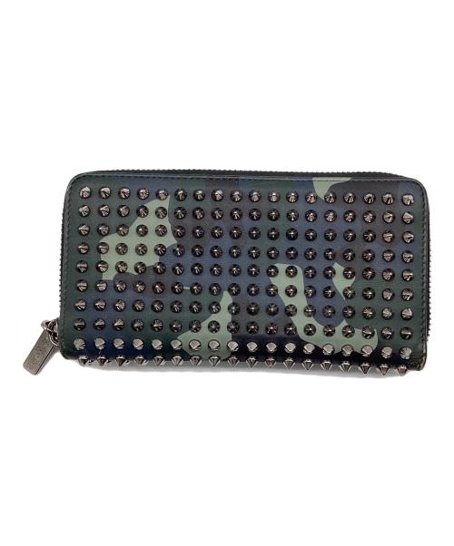Christian Louboutin（クリスチャン・ルブタン）Christian Louboutin (クリスチャン・ルブタン) ラウンドファスナー長財布 ブルー×カーキ サイズ:実寸サイズをご参照下さい。の古着・服飾アイテム