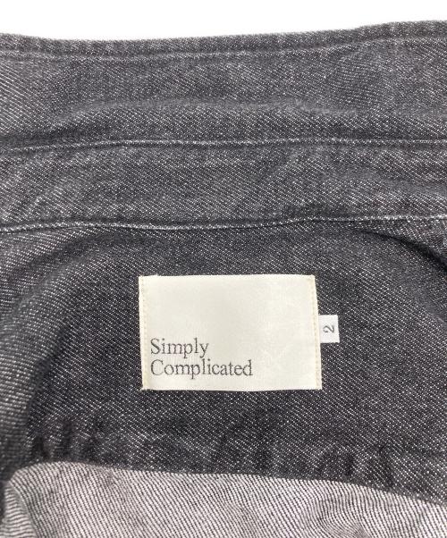SIMPLY COMPLICATED（シンプリーコンプリケイティド）SIMPLY COMPLICATED (シンプリーコンプリケイティド) BF DENIM SHIRT BLACK ブラック サイズ:SIZE2の古着・服飾アイテム