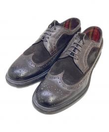 DOUCAL'S（デュカルス）の古着「コンビレザーフルブロークシューズ」｜ブラウン